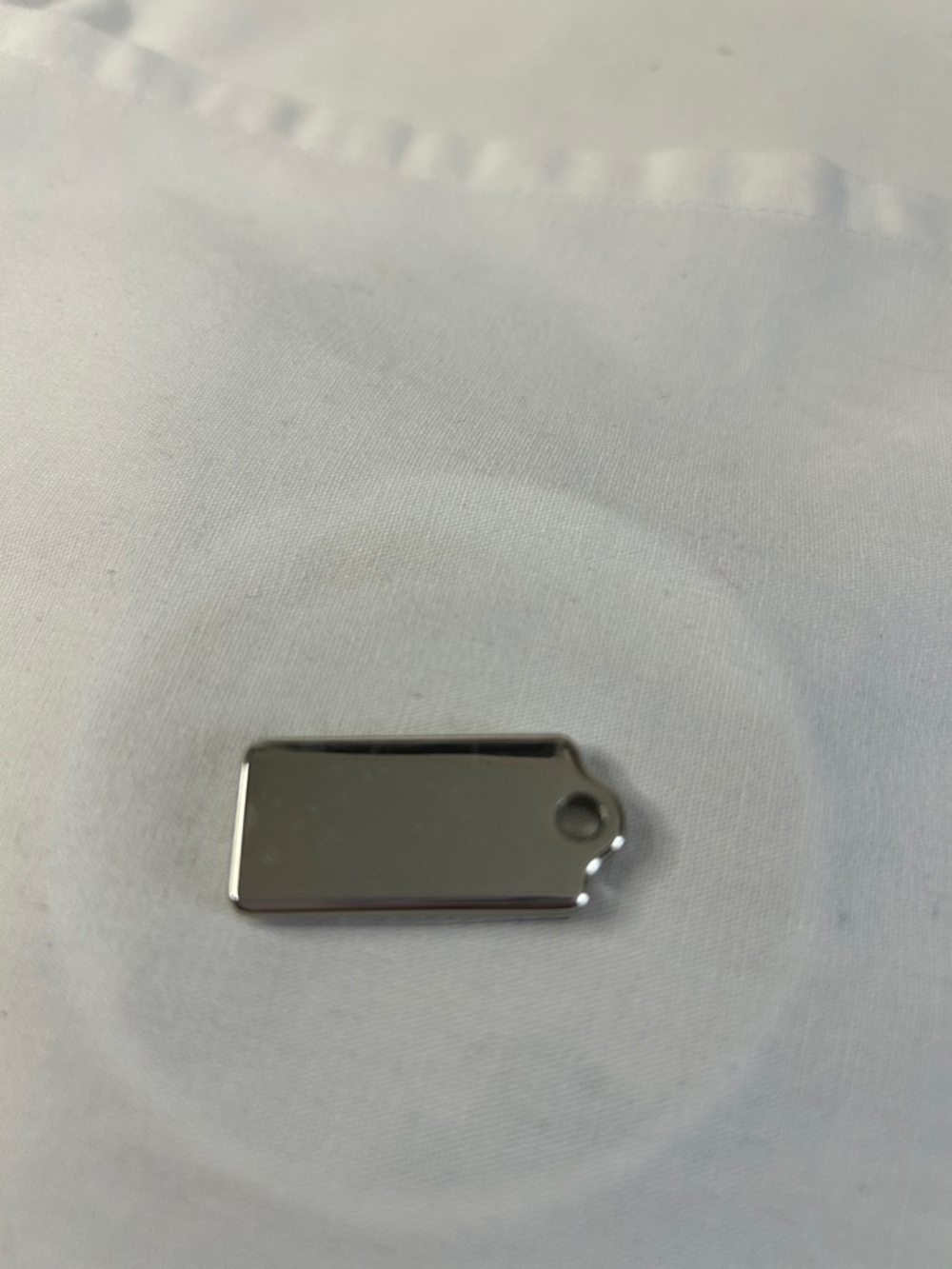 Coach Silver tone Rectangular Metal Tag Charm - Picture 2 of 3